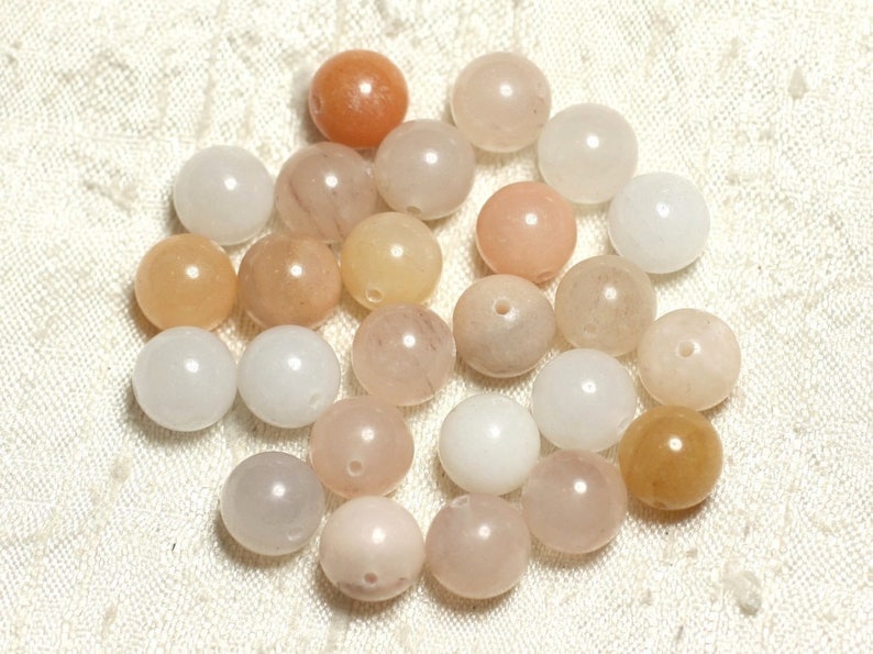 10pc - stone beads - multicolored Rose Aventurine balls 10 mm 45 10pc - stone beads - multicolored Rose Aventurine balls 10 mm 45