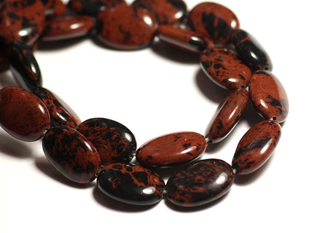 Collier en Obsidienne Noire perles facettées 2mm (réf cod1) | Cœur de