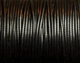 5 Meters - Waxed Cotton Cord 1.5mm Black 4558550036582