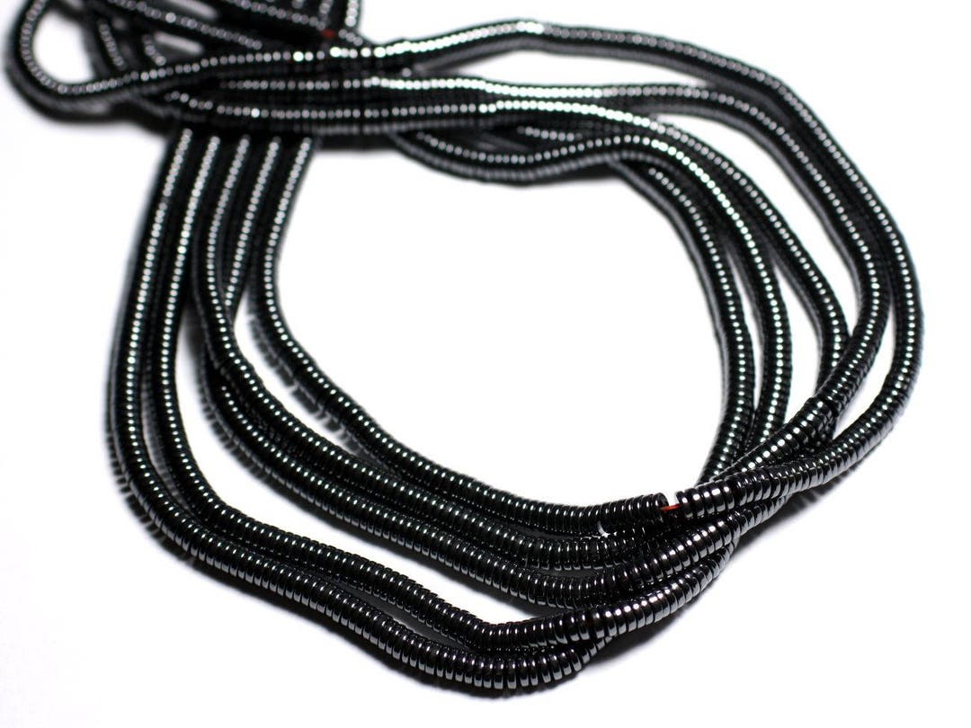 Lot De 50 Perles En Hématite Rondelles 4 Mm - Couleur Gris Noir, Pour Bijoux DIY