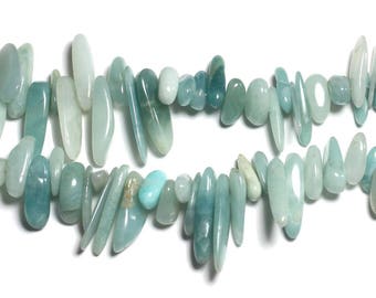 10pc - Stone Beads - Amazonite Seed Chips Sticks 10-25mm - 8741140000957