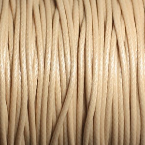 Spool 90 meters - Waxed Cotton Cord Thread 1.5mm Light beige cream ivory
