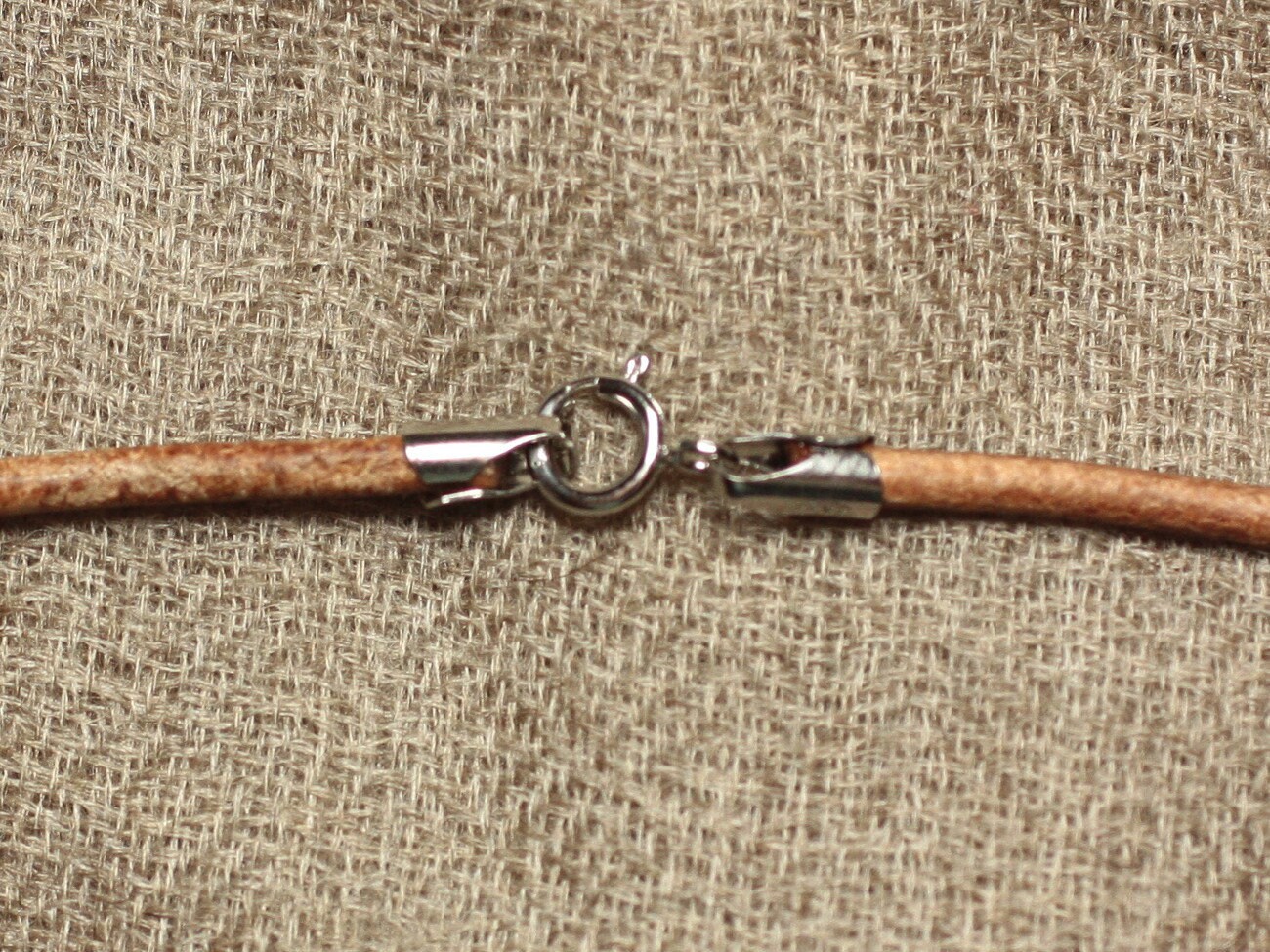 Collier Tour De Cou En Argent 925 Et Cuir Marron Tressé – 3 Mm – Neuf, Fait Main