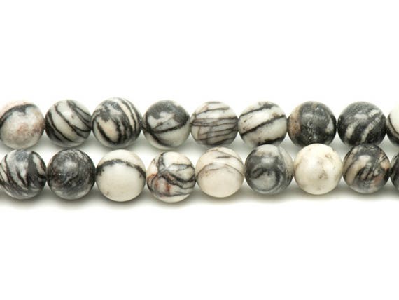 2pc - Stone Beads - Zebra Jasper Balls 14mm 4558550022820 - Etsy