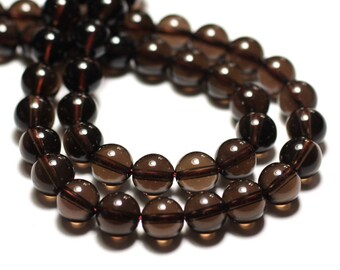 10pc - Stone Beads - Smoky Quartz Balls 4mm transparent taupe brown - 7427039737586