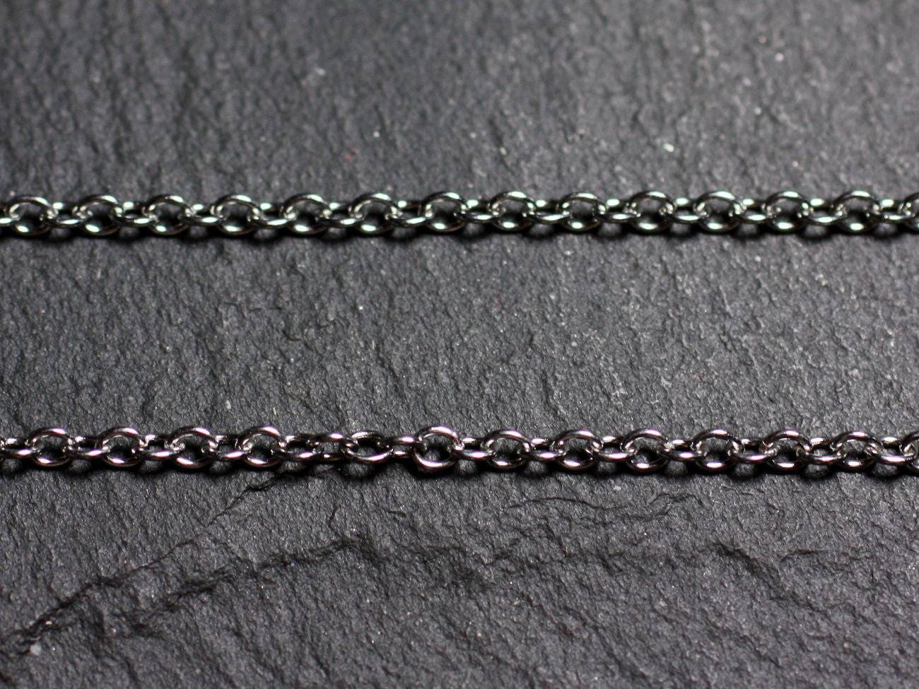 Chaîne Mailles Ovales En Acier Inoxydable 316L - 1 Mètre - 2.4x2x0.5mm