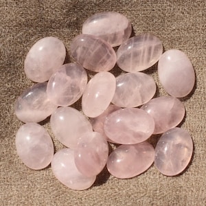 1pc - Cabochon Pierre Quartz Rose Ovale 18x13mm rose clair transparent - 7427039743150