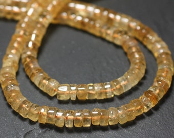 10pc - Perles Pierre - Citrine Rondelles Heishi 5-7mm jaune clair transparent - 7427039730433