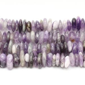 Thread 39cm 100pc approximately - Amethyst Stone Beads Chips Palets Rondelles 10-15mm purple mauve white