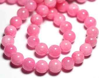 20 Perles En Jade Noir 6mm - Lot De Boules Pierre Naturelle - DIY Bijoux