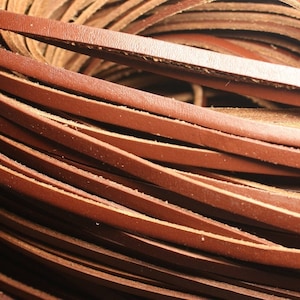 5 meters - Hazelnut Brown Genuine Leather Strap Cord 5x2mm - 4558550021793