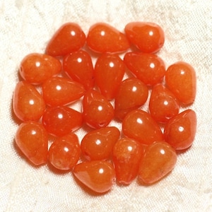 4 Stück - Steinperlen - Jade-Tropfen 14x10mm Karottenorange - 4558550002327
