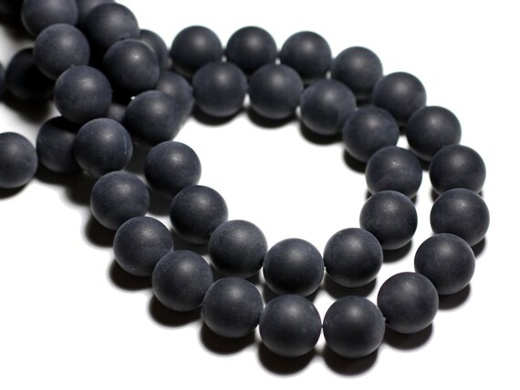 Fil De Perles En Agate Rouge Et Noire – 47 Perles 8mm, Environ 39cm, Fait Main