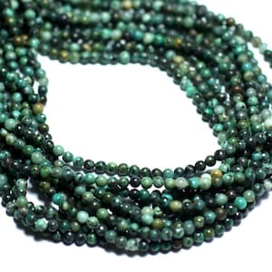 30pc - Natural African Turquoise Stone Beads Balls 2mm blue green black - 8741140007994