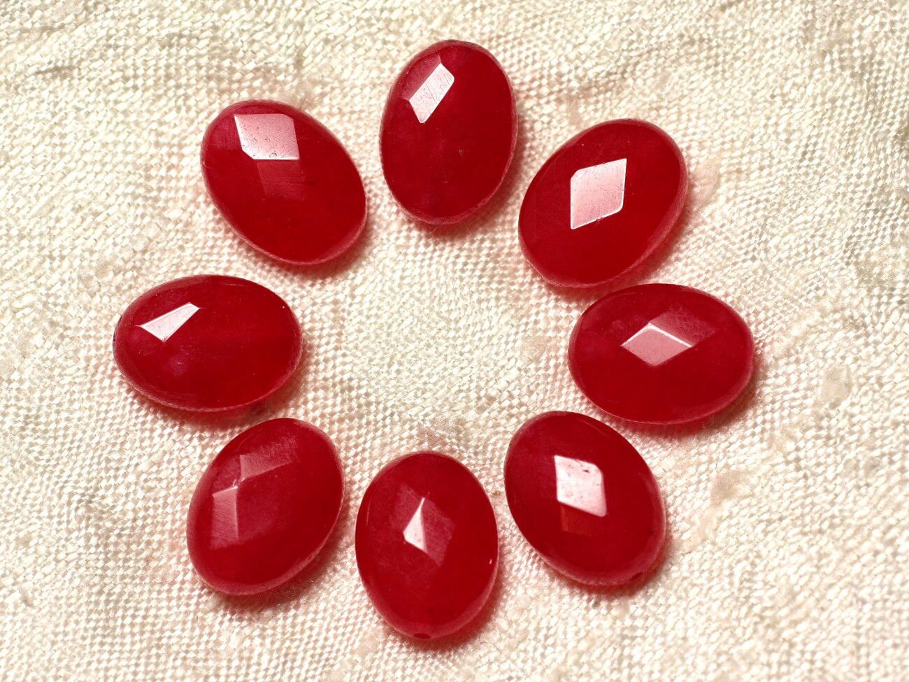 2PC stone Jade red 4558550030047 14x10mm faceted oval Etsy