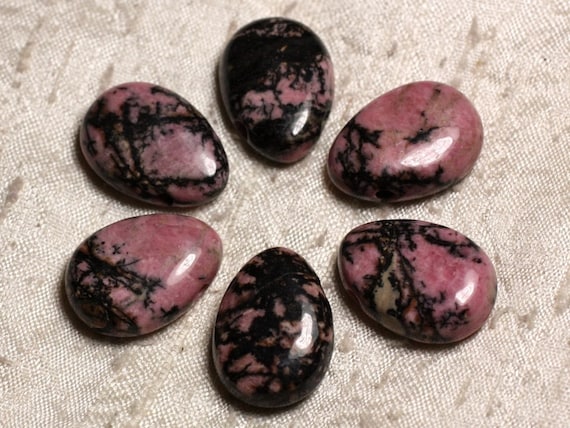 Pendentif Pierre semi précieuse Rhodonite Goutte 25mm Rose Noir Gris  4558550030634 -  France