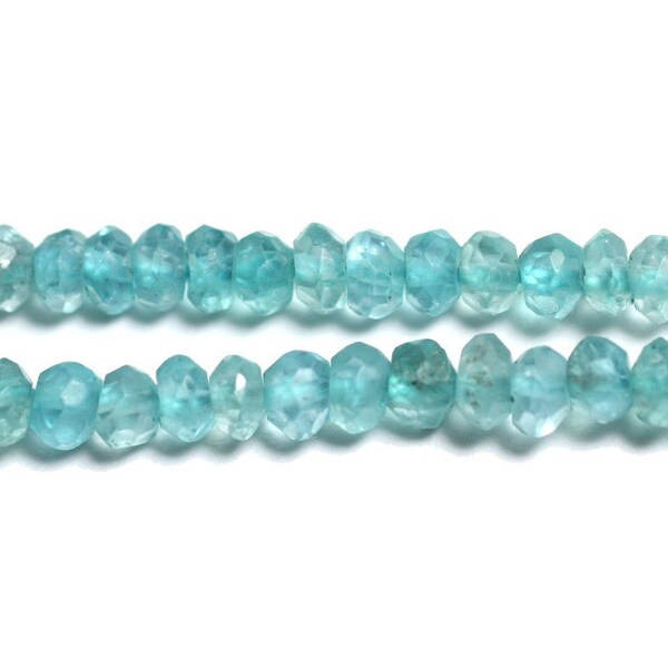 Wire 33cm 135pc approx - Stone Beads - Apatite Faceted Rondelles 2-4mm blue light green turquoise