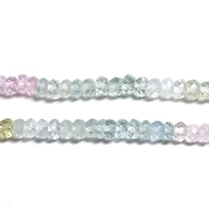 10 stuks - Aquamarijn Kunziet Beryl Facetgeslepen Rondelle Steenkralen 2-4 mm Blauw Groen Lichtroze Pastel - 4558550090430