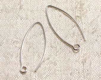 10 Pairs - 925 Silver Earring Hooks 28mm 4558550003522