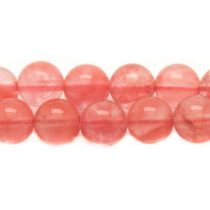 Thread 39cm 60pc approx - Stone Beads - Cherry Quartz Balls 6mm Pink Coral Peach
