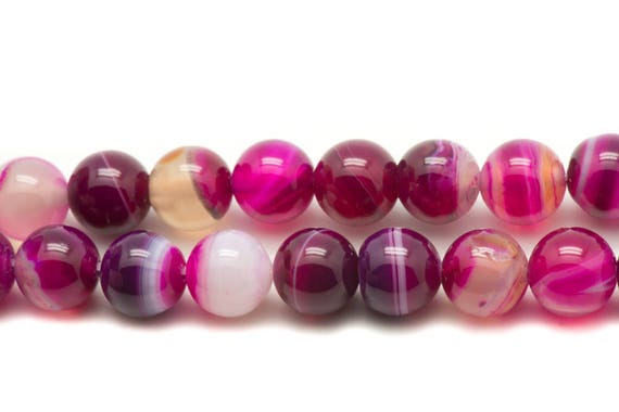 4pc Granos De Piedra Fucsia Bolas De Agata Rosa 12 Mm Etsy Mexico
