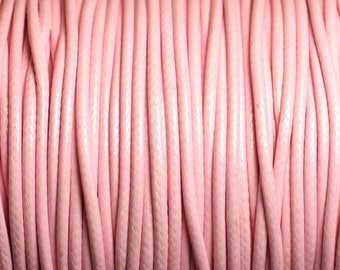 1 Spool 90 meters - Waxed Cotton Cord Thread 1.5mm Pink