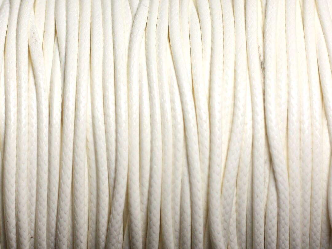 Cordon Coton Ciré Blanc 0.8mm - 10 Mètres - Référence 7427039747271 - Neuf - Fabriqué En France