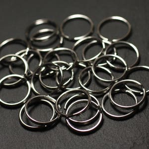 100pc - Double Open Rings Stainless Steel 15mm Keychain - 8741140014121