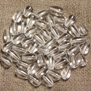 4pc - Stone Beads - Rock Crystal Quartz Round Drops 8-9mm 4558550015037