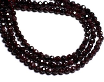 20pc - Stone Beads - Garnet Faceted Balls 4mm - 8741140000711