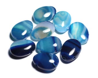 Semi precious stone pendant - Blue Agate Drop 25mm - 4558550092113