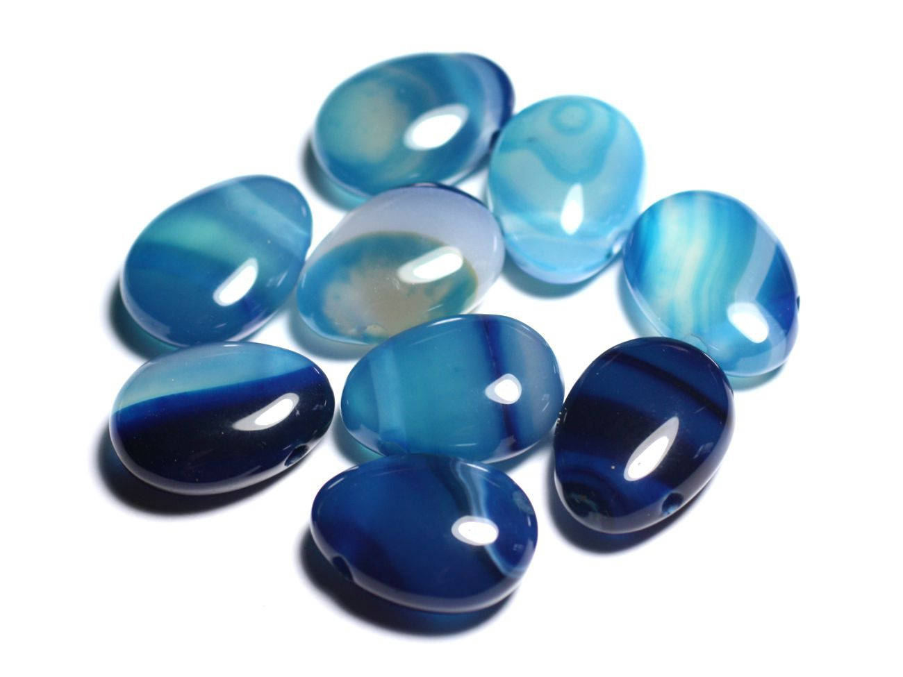 Pendentif Pierre semi précieuse Agate Bleue Goutte 25mm 4558550092113