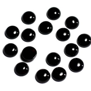 1pc - Cabochon Pierre Onyx Noir Rond 10mm - 7427039741927