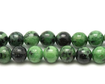 Wire 39cm 95pc approx - Stone Beads - Ruby Zoisite Balls 4mm