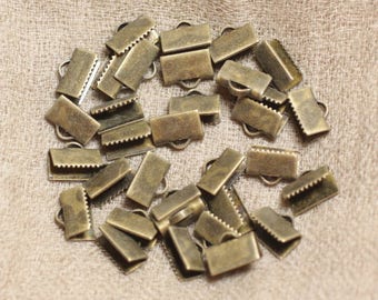 20pc - Findings Accessories Tips for folding claws Metal Bronze nickel free 10x5mm - 4558550012883