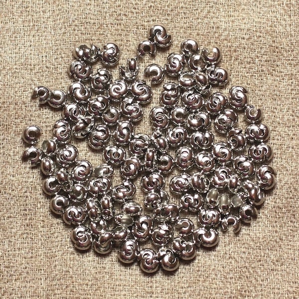 20pc - Findings Cache Crimp Beads Metal 304L Stainless Steel 4mm - 7427039734929