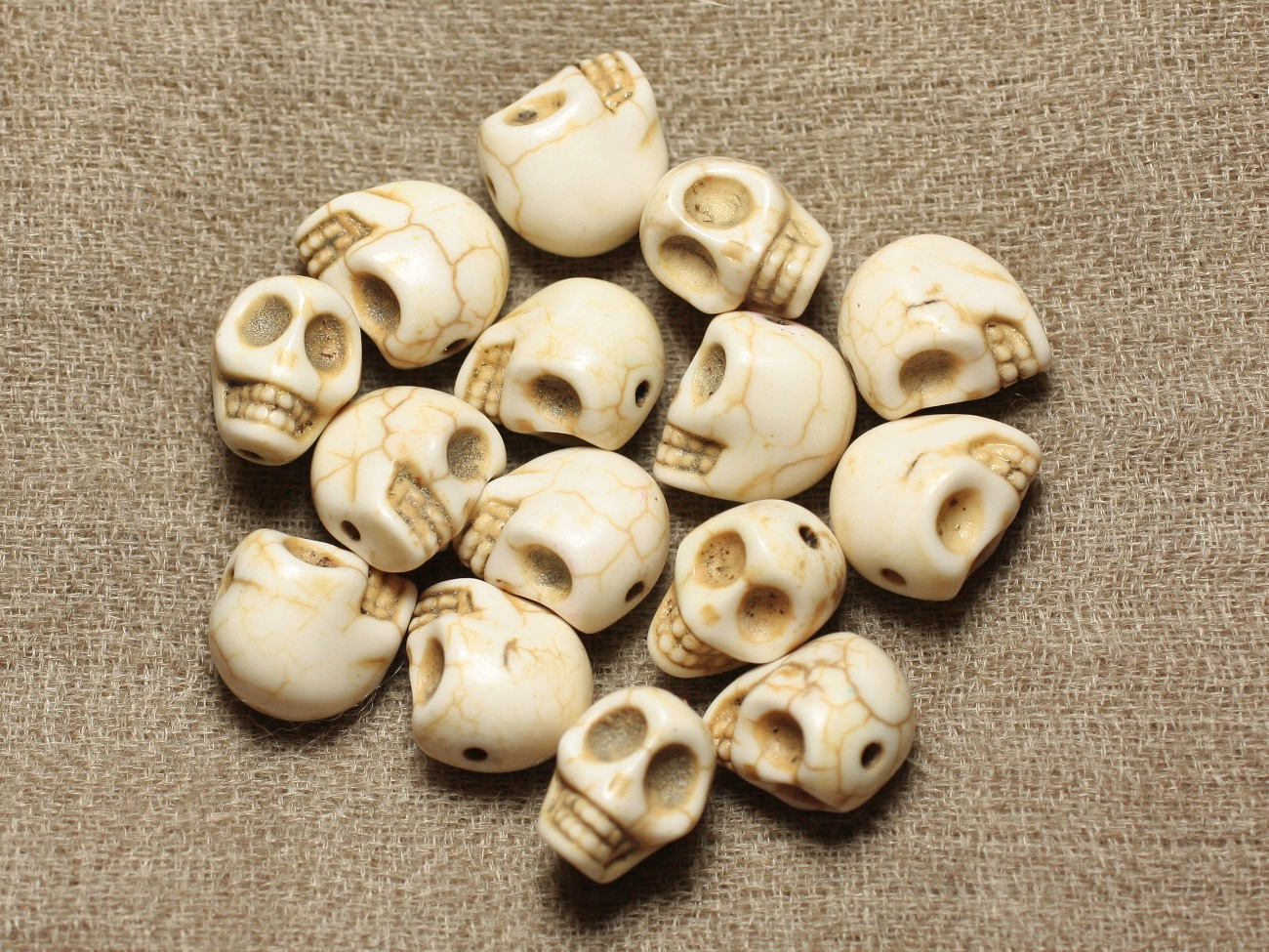 120 Perles En Forme De Crâne Blanc – Résine Pour Bijoux Fantaisie, Colliers, Bracelets – Thème Halloween