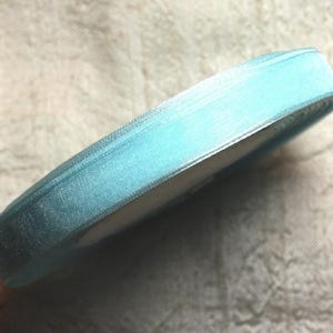 1pc - 45 meter spool - Turquoise Blue Organza Fabric Ribbon 10mm 4558550009845