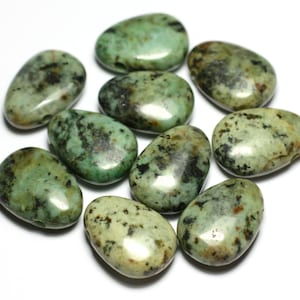 1pc - Natural African Turquoise Stone Pendant Bead Drop 25mm Blue Green Brown Black - 7427039743600