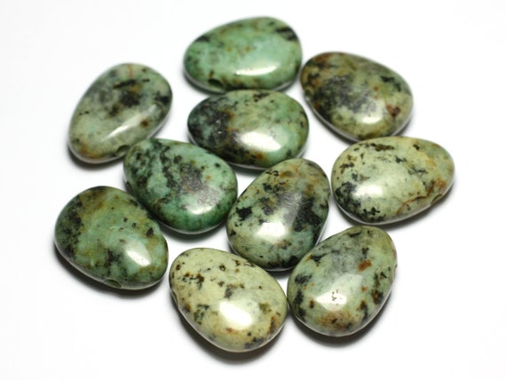 1pc Natural African Turquoise Stone Pendant Bead Drop 25mm Blue