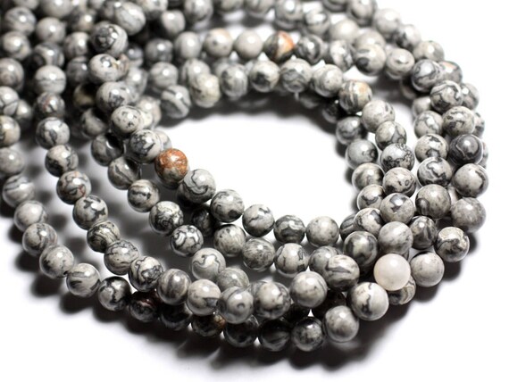 Pierre de Soleil Synthèse Boules 6mm 1 Fil 39cm Perles de Pierre
