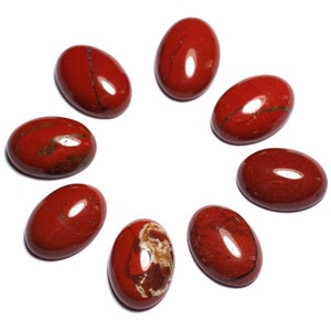 1pc - Cabochon Pierre Jaspe Rouge Ovale 14x10mm rouge marron brique - 7427039741873