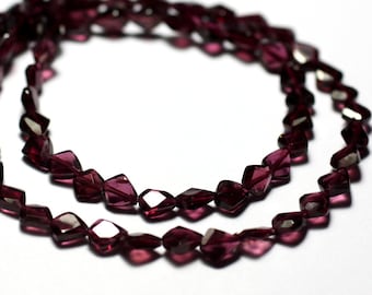 20pc - Garnet Stone Beads - Faceted Triangle Drops 5-6mm - 8741140025844