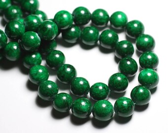 Fil De Perles En Jade Olive - 85 Billes De 4mm Sur 39cm - Parfait Pour Bijoux DIY Et Créations Homemade