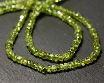 Strand 35cm 150pc approx - Stone Beads - Peridot Rondelles Heishi 3-5mm