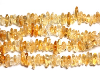 10pc - Citrine Stone Beads Chips Palets Rondelles 10-14mm white yellow orange - 4558550084446
