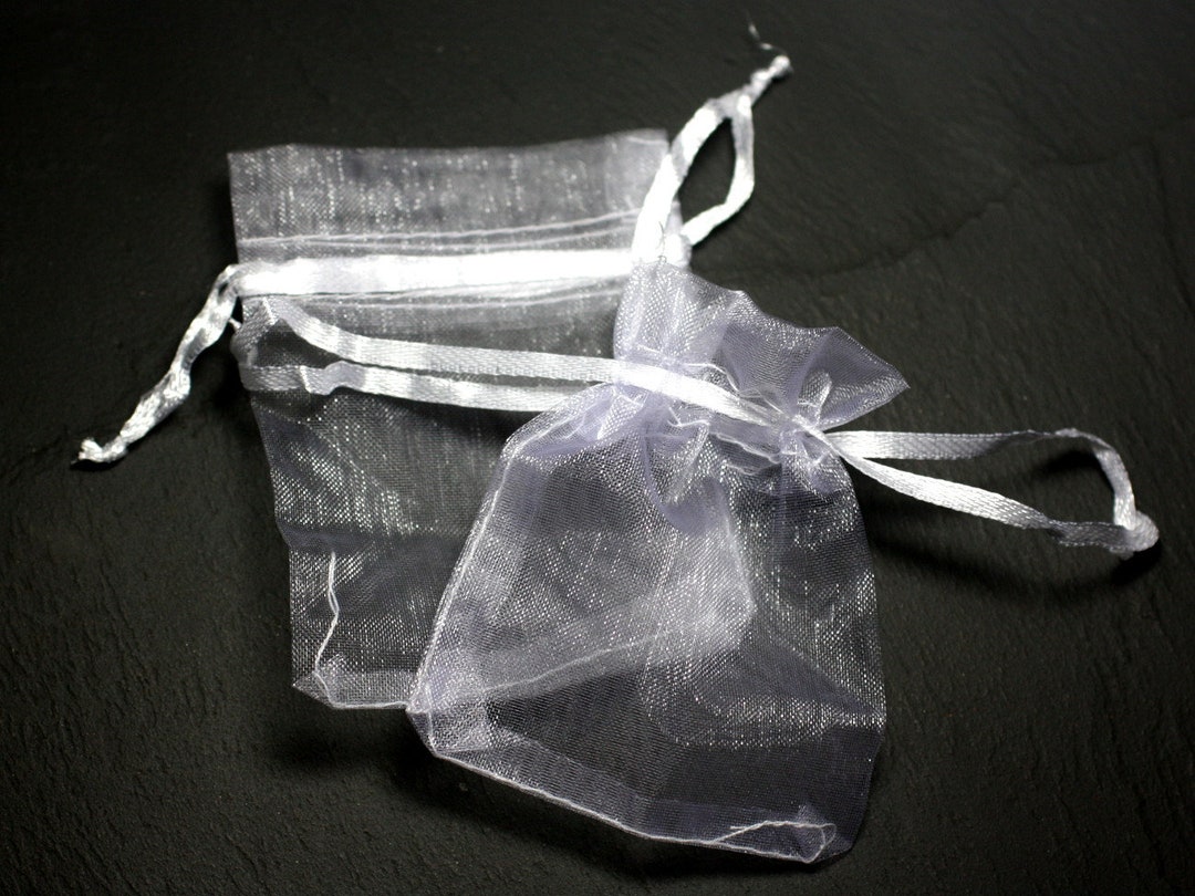 10pc Jewelry Gift Bags Organza Fabric White 9x7cm