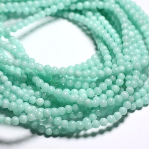 Thread 39cm 92pc approx - Beads Stone Jade Green Turquoise Balls 4mm