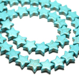 20pc - Synthetic Turquoise Stone Beads Stars 12mm Turquoise Blue - 7427039742009