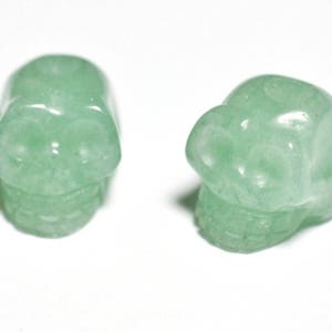 1pc - Green Aventurine Stone Bead - skull skull 14x10mm Drilling above 4558550029072